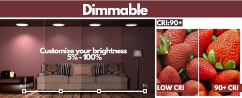 Lunabode LED 7.5 Inch Disc Light - 1 Pack Dimmable Flush Mount Ceiling Light Fixture | 5CCT 2700K/3000K/3500K/4000K/5000K | ETL & UL Certified | for Bedroom by Lunabode LED - Used condition - Image 9