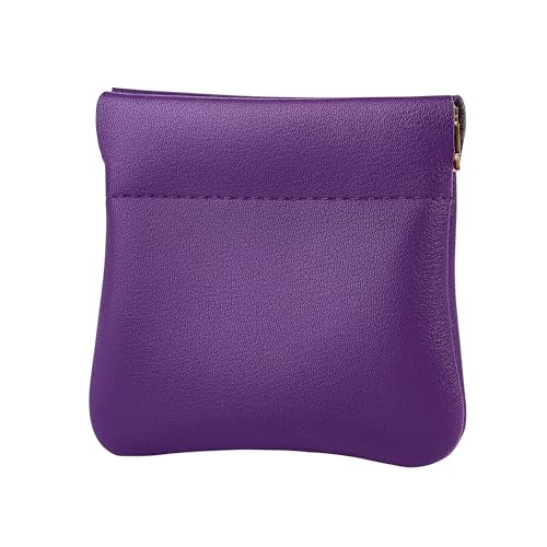 Image of Travelambo Leather Squeeze Coin Purse Pouch Change Holder for Men & Women