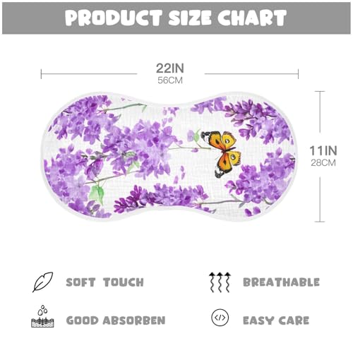 Purple Lilacs Beautiful White Burp Cloths for Babies Burp Rag Cotton Spit Up Rag for Baby Newborns Girl4