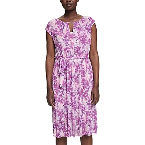 ESPRIT Women's Pleated Mesh Floral Dress Cover