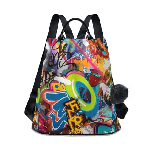 Sac à dos graffiti coloré femme idéal pour vos sorties urbaines sécurisées
