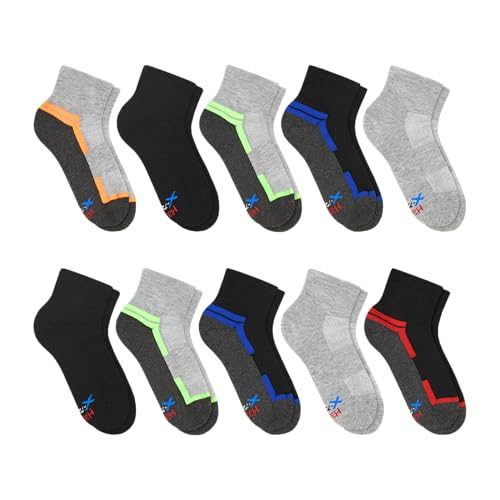 Hanes Boys' Moves Ankle, Breathable Mesh Performance Socks, Moisture-Wicking, 10-Pack2