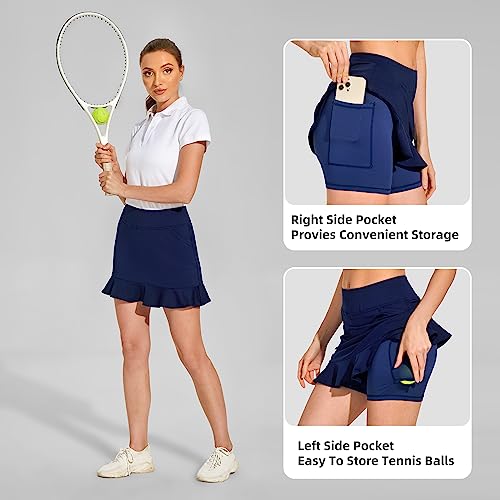 Image of M MOTEEPI Women's Golf Skorts with Pockets High Waisted Tennis Skirt for Women Built-in Shorts 2026 Summer Ruffle Swim Skirt