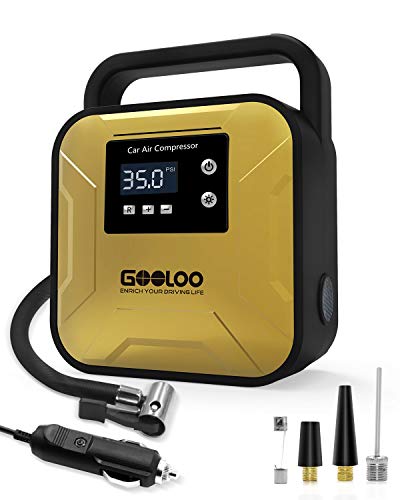 GOOLOO Tire Inflator Air Compressor Portable Tire Pump with LED Light Handle