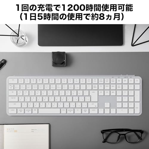 undefined 【国内正規品】Keychron B6 Pro ウルトラスリム ワイヤレスキーボード、フルサイズ、テンキー付、ZMKカスタマイズ、シザースイッチ、2.4 GHz/Bluetooth 5.2/有線接続、ロングバッテリーライフ、Mac Windows Linux対応 (シルバー, JISレイアウト) の商品画像 4