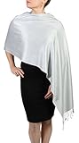 Pashmina Scarf Wrap Shawl Stole for Women - Fairtrade Scarves - Silver