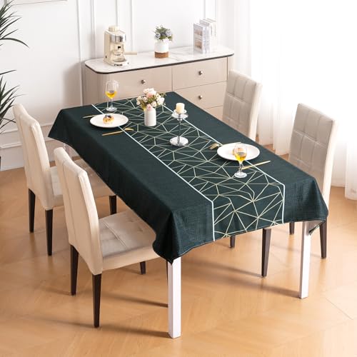 Image of HOKIPO Modern Grace Table Cloth for 4 Seater, 55x71 in, Midnight Lines