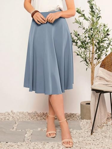 Solid Skirt Basic Women's Summer Casual Vinage Skirt3