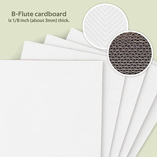 Image of Golden State Art, 100 Pack 11x14 One-Side White Corrugated Cardboard Sheets, Flat Cardboard Inserts Layer Pads for Mailing, Packaging or Art Crafts Photo Backing (1 /8 inch Thick)
