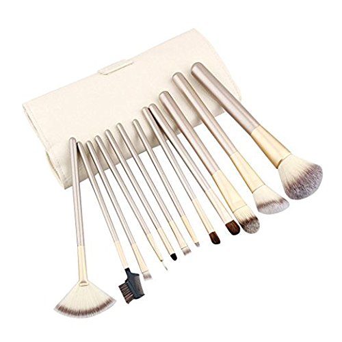 Gugzy® 12pc Makeup Brushes Tool Kit Professional, Foundation Brush Blending Blush Eyeliner Face Powder Brush Makeup Brush Set Kit