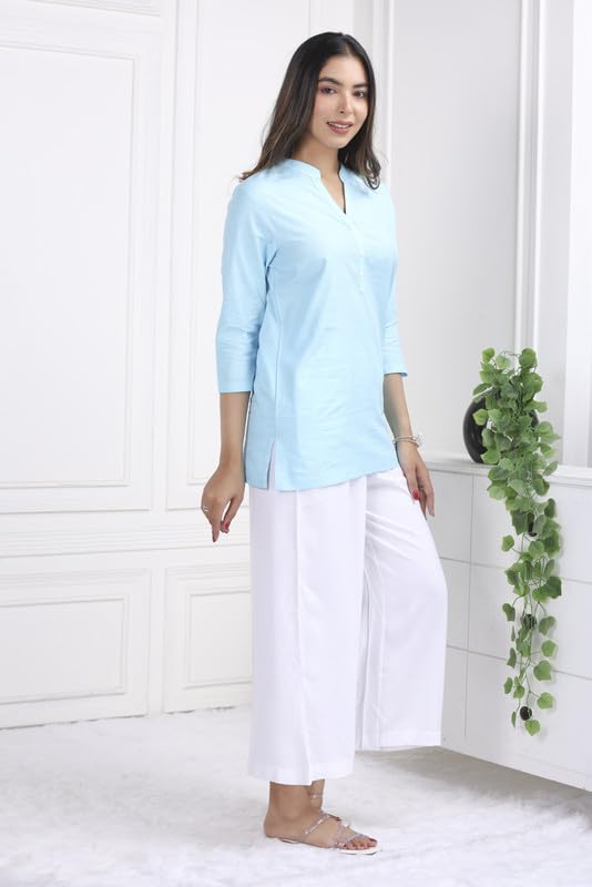 Image of Mlada Rayon Palazzo Pants for Women | Palazzo Pant for Women | Palazzo for Office Wear | Mid Rise Palazzo Pants | Regular Fit Palazzo Pants for Women | Relaxed Palazzo Pants | Solid Palazzo Pants