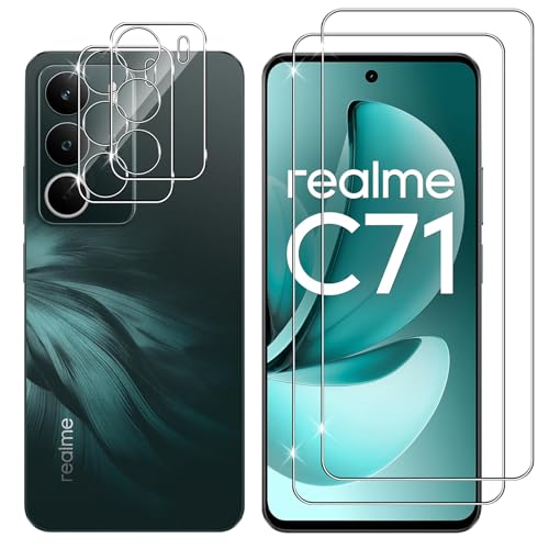 Vauki 3 Pezzi Vetro Temperato per Realme C21Y/C25Y Pellicola Protettivo 9H Durezza HD Screen Protector Anti-graffio Anti-Impronte Senza Bolle