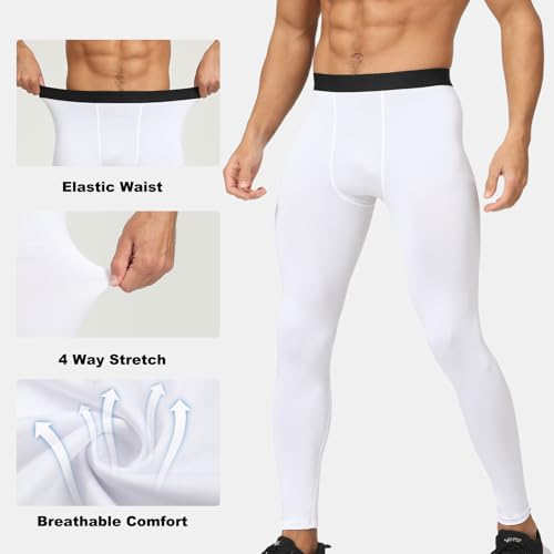 HYCOPROT Men's Compression Pants, Athletic Leggings Baselayer Bottoms Workout Tights for Basketball Running Yoga Gym4
