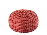 kreatives Wohnen Pouf Premium ø45cm Sitzhocker Strickpouf Innen Terrasse Pool Garten nachhaltig Terracotta - Ginger
