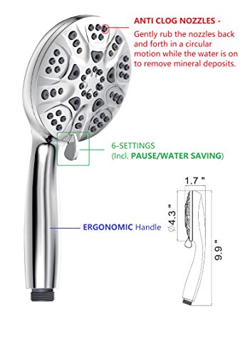 Ducha Flexible Dual con Manguera 5 pies y 6 Configuraciones Cromo miniatura 4