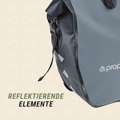 Prophete Seitenpacktasche | Fahrradtasche | grau | Volumen: 20 Liter | wasserdicht