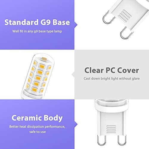 RuLEDne G9 LED Bulbs 3W, 3000K Warm White, Equivalent to 28W 33W 40W Halogen Bulbs, AC 220-240V G9 LED Light Bulbs, Non Flicker, Non Dimmable G9 Bi-pin Bulbs, 360° Beam Angle, Pack of 5