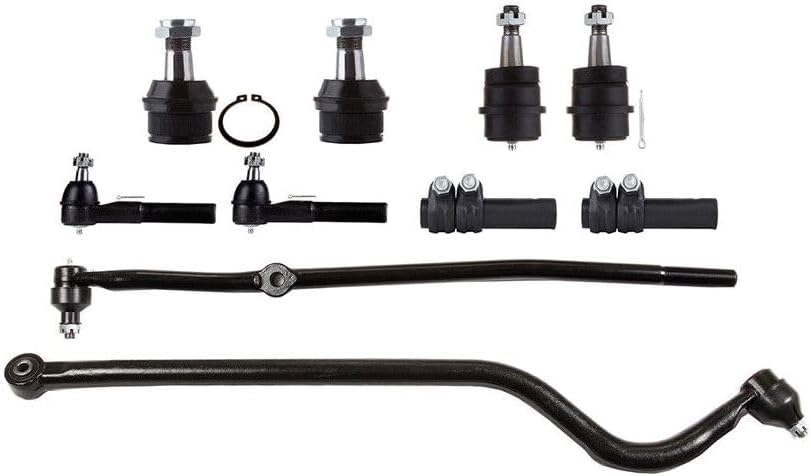 Front 10pc Suspension Ball Joint Tie Rods Track Bar Kit for Dodge for Ram 1500/2500 1998-1999 4X4
