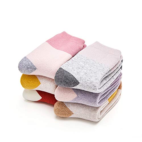 HowJoJo Toddler Girls Thick Wool Socks Kids Warm Socks Winter Thermal Crew Socks 6 Pack 1-3 Years2