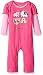 John Deere Baby Girls' Long Sleeve Coverall, Dark Pink, 9/12M