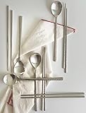 cozymomdeco Korean Made Blazing Silver Korean Spoon & Chopstick Set 18-10 Stainless Steel 4SET