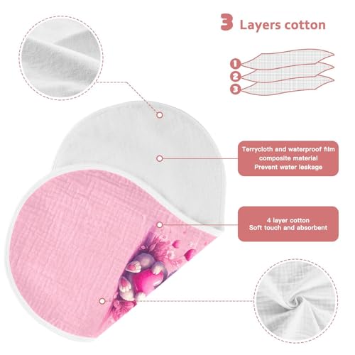 Heart Bunny Flowers Pastel Baby Burp Cloths Absorbent Muslin Burp Cloths Soft Burp Cloth Burp Rags Cotton Burp Clothes for Newborn Girl Unisex Boy 1 Pack 22x11 Inches3