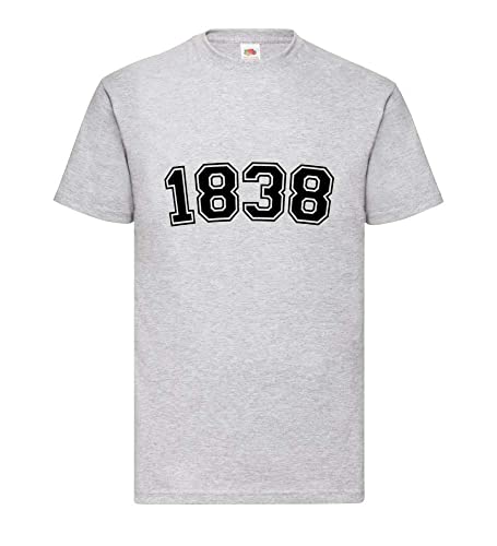 T-shirt pour homme gris XXXL 1838 basique en coton confortable