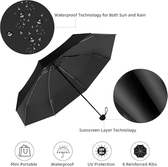 Image of Besque UV Big Size Umbrella for Sun Protection Rain Windproof Strong large 2 fold for men women kids boys girls Perfect Umbrella with cover small case stylish Windproof & Compact UV large size