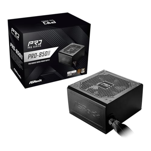 Image of ASRock PRO-850B Power Supply - 850W 80 Plus Bronze Certified, ATX 3.1 Ready, PCIe 5.1 Compatible, 120mm Fan, Full Protection Circuit, 3-Year Warranty