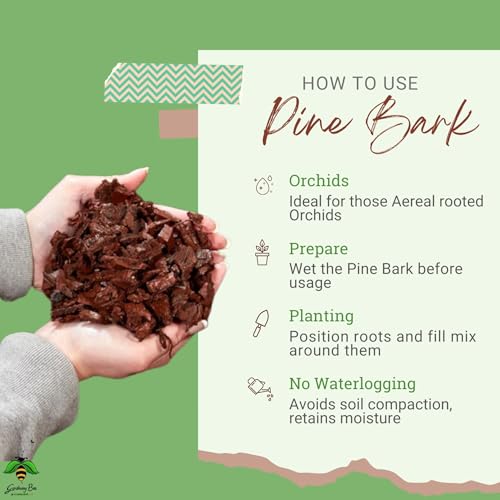 Image of Pine Bark Chips (900 G), 1-3inches Size, Ideal for Arial Orchid, Fully Dry, 100% Organic and Natural, for Mature Orchids, Graded to Size, Pine Tree Bark Chip (900 gram)