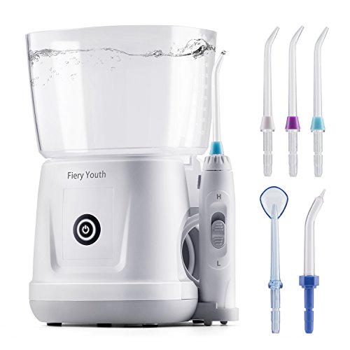 Water Dental Flosser 1000ML Capacity Oral Irrigator for Family & Home with Compact Design, Touch-Switch, 5 Rotatable Jet Tips