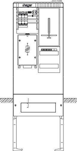 Preisvergleich Produktbild Hager Zähleranschlusssäule ZAS175BB6 1ZP, 2-feldig Zähler-Komplettschrank 3250611071150