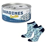 soxo Bunte Socken Herren Lustige Angler Geschenke Für Frauen 35 - 40 EU Sardinen