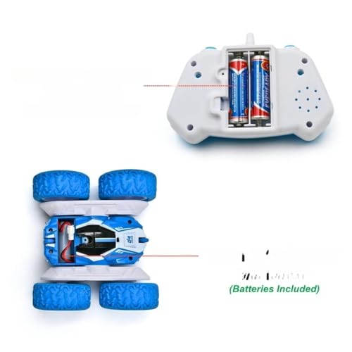 Image of MITAN RC Racing Stunt Car Toy Remote Control 2.4Ghz 360 Rotating Double Flip USB Rechargeable Kids - Blue