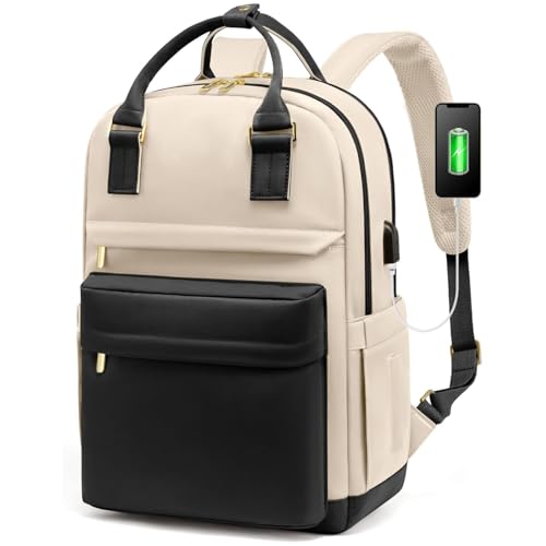 Image of TS WITH TECHSUN Stylish 15.6 Inches Laptop Backpack with USB Charging Port, Multi-Compartment Travel Bag with Luggage Strap & School, College, Office, Sports Backpack for Men & Women