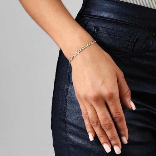 Nuragold 14k Real Yellow Gold Solid Cuban Curb Link 5mm Chain Bracelet (7"-9") Italian Jewelry for Men & Women4