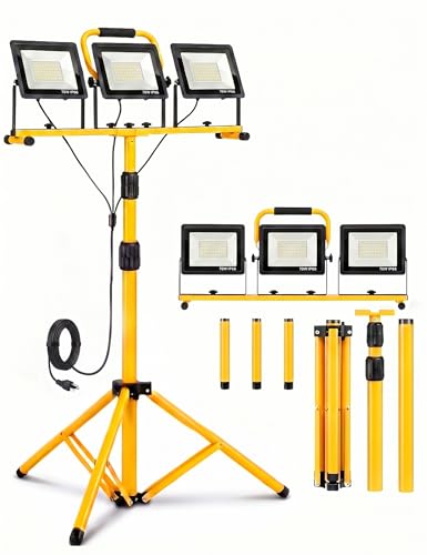Jefedana LED Light Work Stand: 21000LM Portable Lighting for Job Site, Construction & Garage Workshop