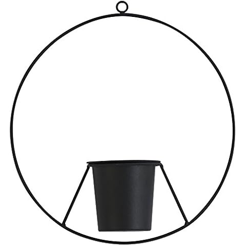 roomnhome Flower Base Vase Black 12.4 x 12 x 4.1 inches Mono Plant Hanger Round Cover