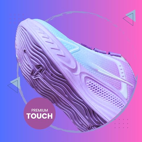 - Kids Running Shoes, Pink and Purple Gradient, Mesh Athletic Sneakers with Boa Lacing System3