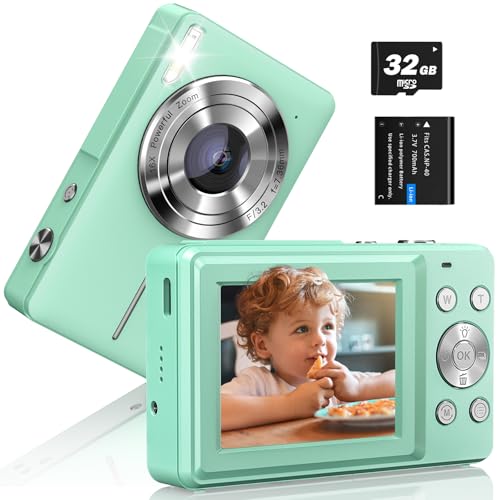 Digital Camera 1080P, 44MP Kids Camera Compact with Flash Image S...