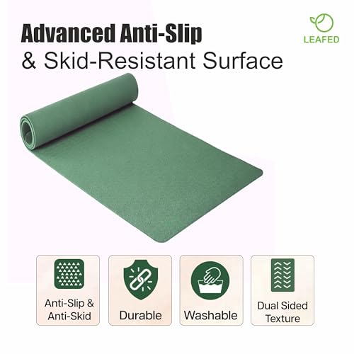 Image of LEAFED TPE Material 6MM Anti-Slip Yoga Mat for Gym Workout and Yoga Exercise for Men & Women, Premium Yoga Mat (Forest Green)