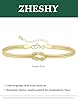 ZHESHY Armband Damen Gold Silber Ketten Armbänder Set 14k Vergoldet Charm Armkette Verstellbare Stapelbare Herz Knoten Büroklammer Perlenarmband Goldene Armbander Bracelet Schmuck Frau Frauen #4