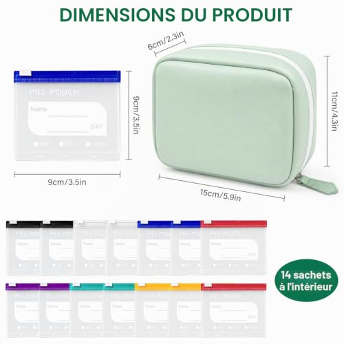 Sac De Voyage Cabine : Pilulier Sac,14 Jours Ensemble De Pochettes à Pilules étanches (Top 1) – Image 5