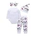 K-youth Conjuntos Bebe Niña Navidad Estampado Animal Body Bebe Manga Larga Monos...