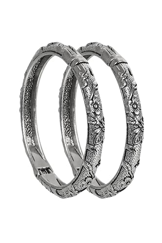 Indian Designer Fashion Handmade Traditional Ethnic Silver Oxidized Bollywood Kada Open Bracelet Bangles4