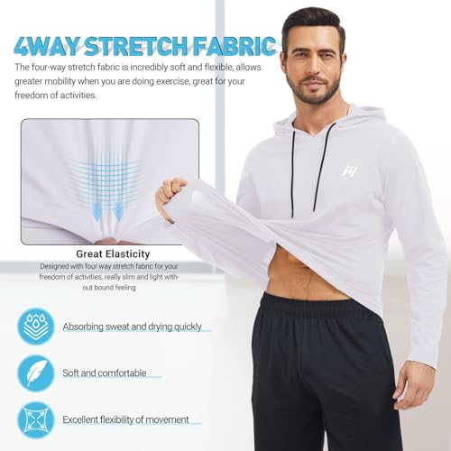 MEETWEE Herren Tank Top, Sportshirt mit Kapuze Ärmelloses/Langarm Muskelshirts Fitness Sleeveless Shirt Atmungsaktiv Laufshirt Achselshirts Hoodie für Gym Running Training 3