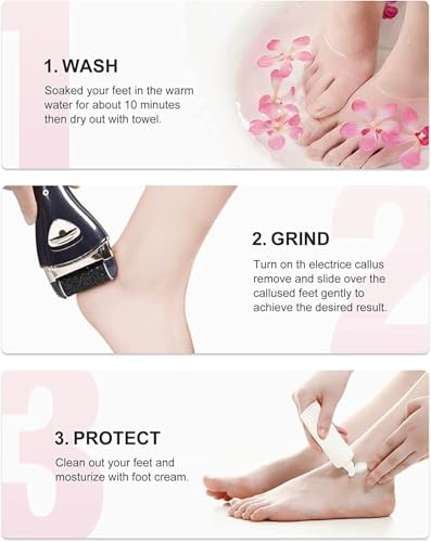 Image of Electric Feet Callus Removers Rechargeable,Portable Electronic Foot File Pedicure Tools, Electric Callus Remover Kit,Professional Pedi Feet Care for Dead,Hard Cracked Dry Skin Ideal Gift (003-Black)