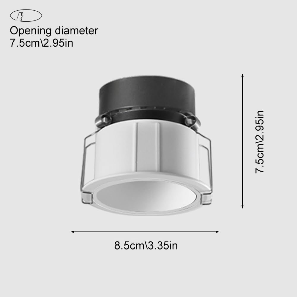 Foco De Techo Empotrable Led De 8,5 Cm, Resistente Al Agua Ip65, para Baño, Cocina, Balcón, Porche, Svart300（White4000K-7W）