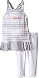 Nautica Girls' 2 Piece Knit Jersey Fashion Top and Jersey Legging Set