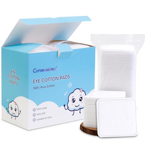 Cottonessence Eye Cotton Pads (160-Count) - 100% Pure Cotton, Lint-Free, Soft-Edged Design, Extra Large, Suitable for Eyes, Apply Toner, Remove Makeup, Spot Cleanse, Remove Nail Polish